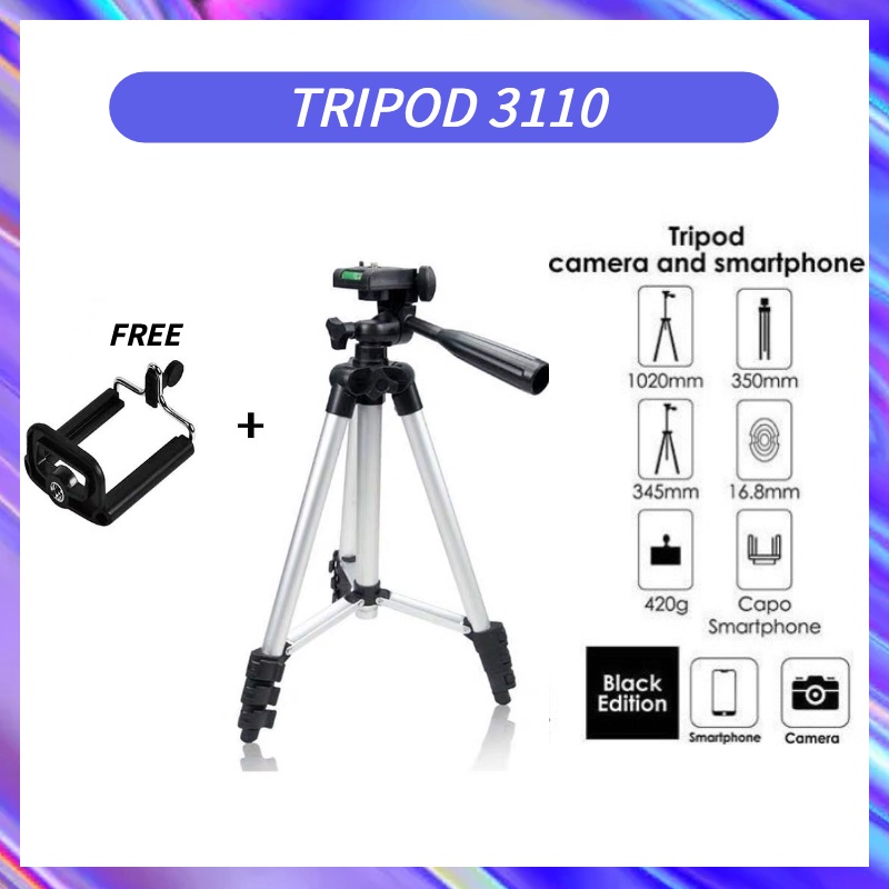 【33LV.ID】4 Model Paket Komplit Ringlight 26cm + Tripod 2,1 Meter Make Up Vlog Lampu Ringlight