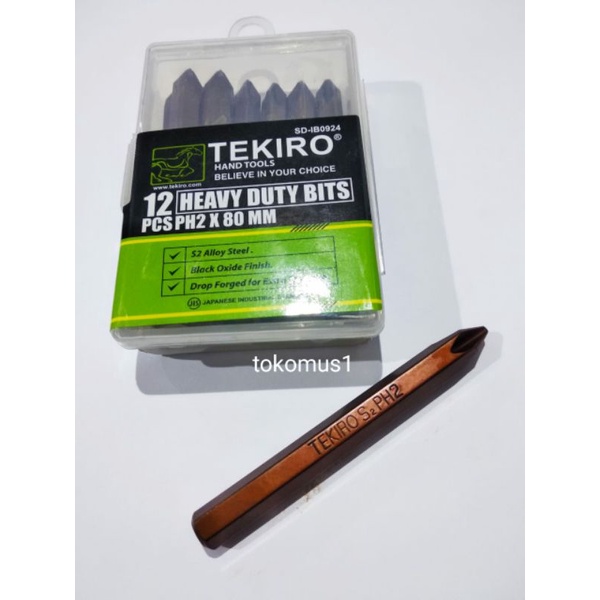 MATA OBENG KETOK PH2 X80 MM | HEAVY DUTY BITS TEKIRO PER 1 PCS