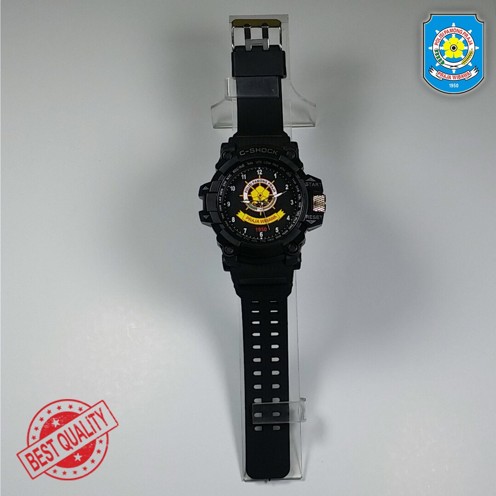 (BEST QUALITY) JAM POLISI PAMONG PRAJA {POL PP} FULL BLACK