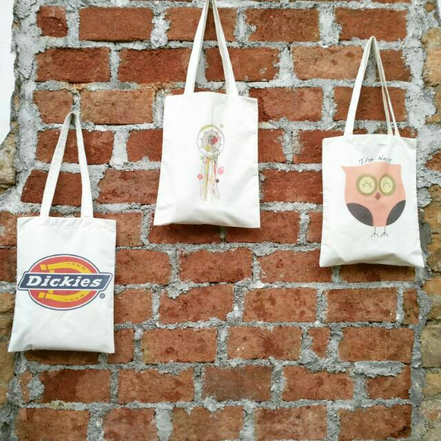 Tas totebag custom kanvas lukis dickies owl dreamCharter vintage kado unik lucu