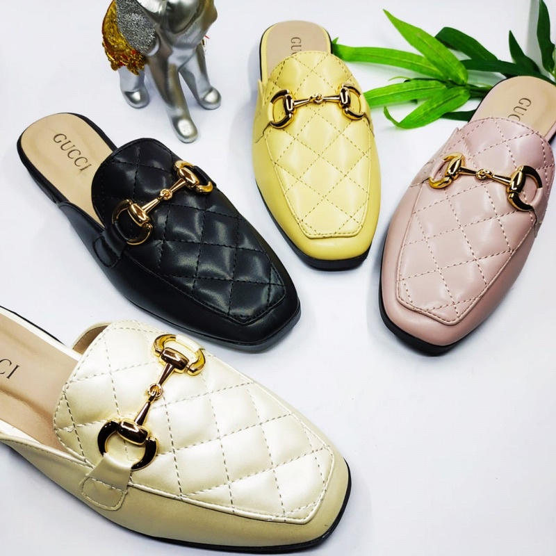 Sendal Selop Wanita Import Terbaru GUCCI Sandal Flat Shoes