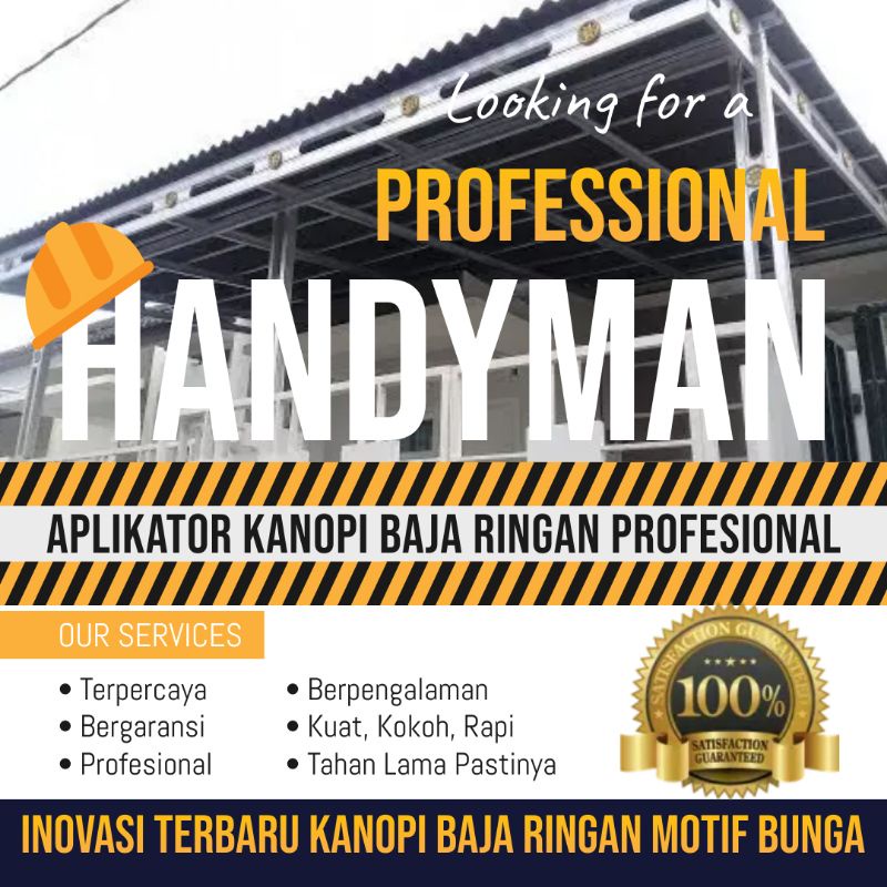 SATU HARI JADI Kanopi baja ringan minimalis dengan berbagai varian atap