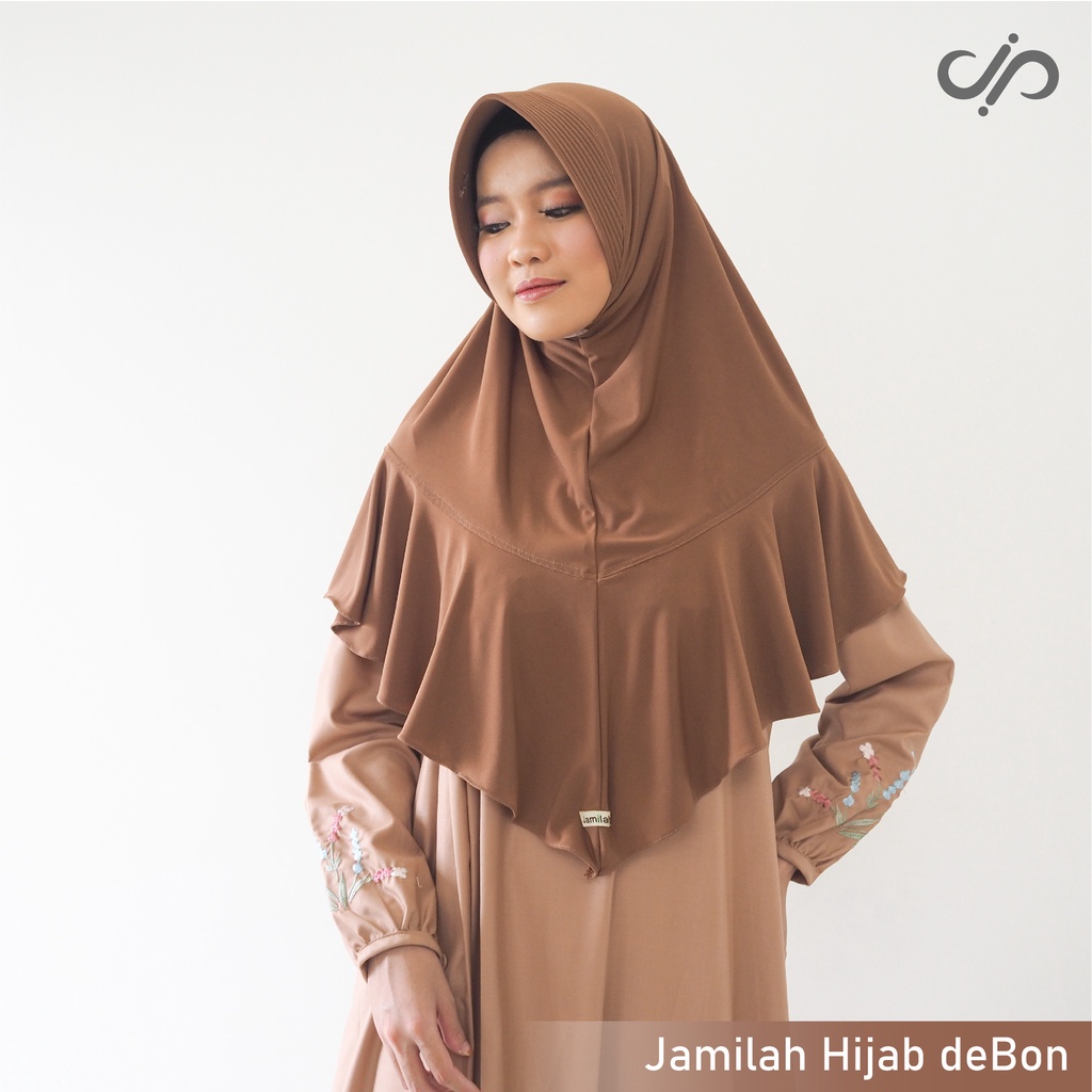 Debon (Dela Bounce) - Hijab Instan Jersey Premium Bergo Polos Ori Jamilah Hijab