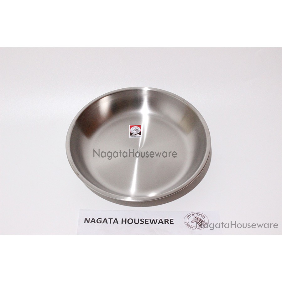 Nampan Bulat Stainless Steel / Piring Bulat / Baki Bulat / Deep Tray Zebra 23cm 119023