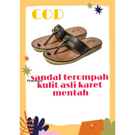 sandal terompah tarompah selop pria kulit asli karet mentah original murah berkualitas terbaru tready