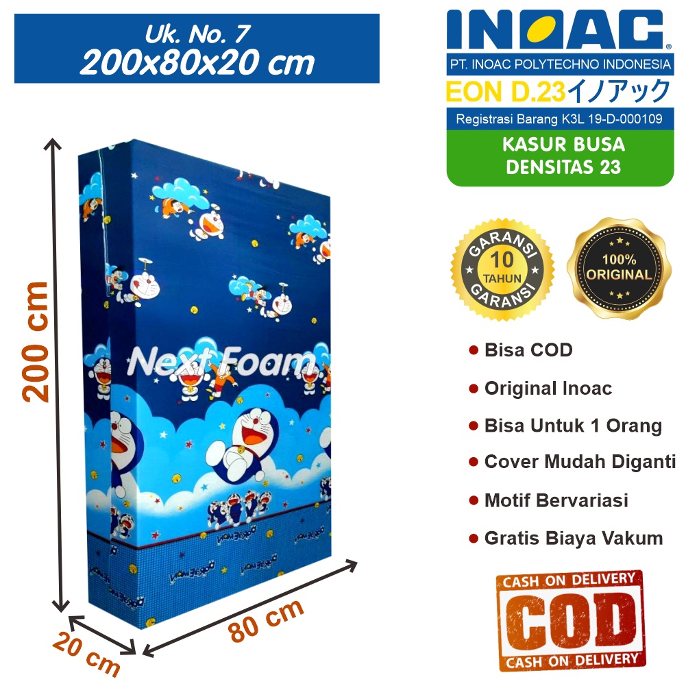 Kasur Busa Inoac Ukuran No 7 200x80x20 cm Tebal 20 cm EON D23 ORIGINAL INOAC Garansi 10 Tahun Asli