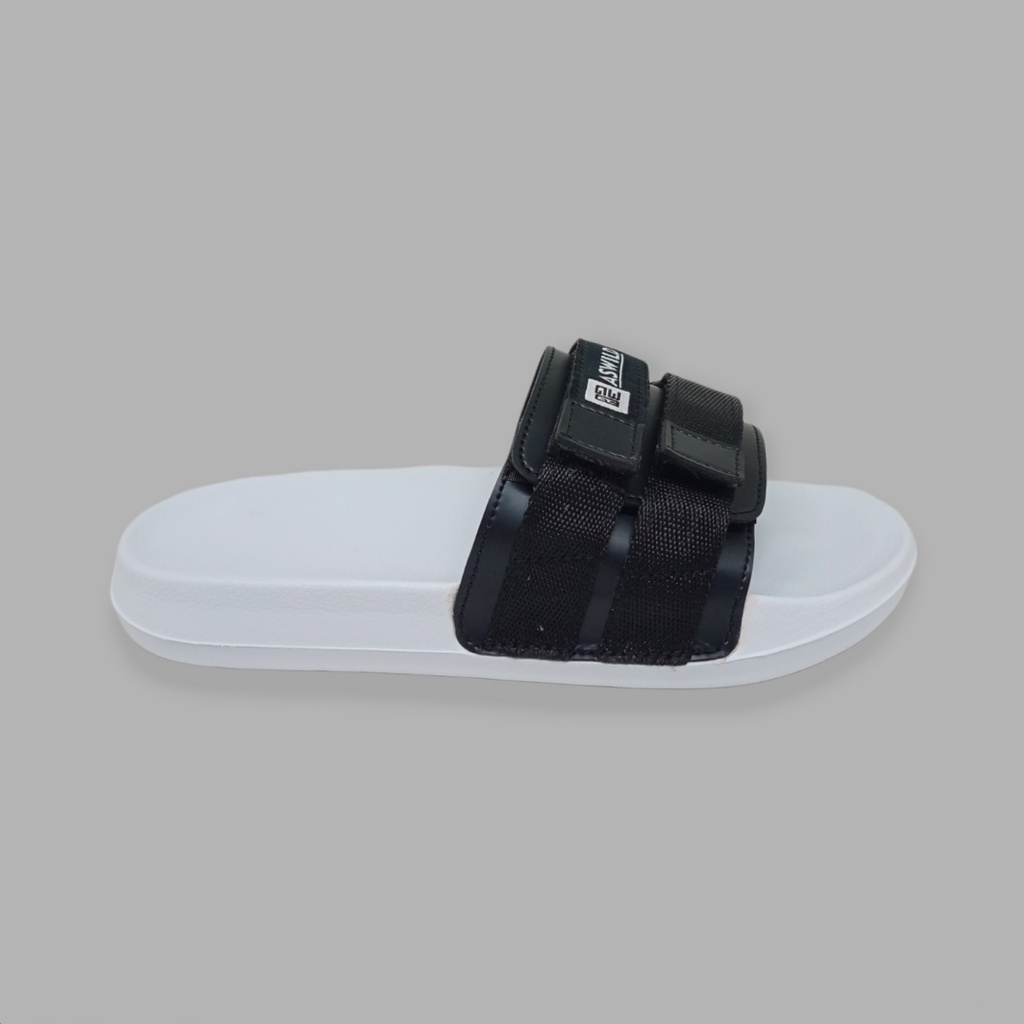 Sandal Pria Slide Aswild Store - Mono White Black