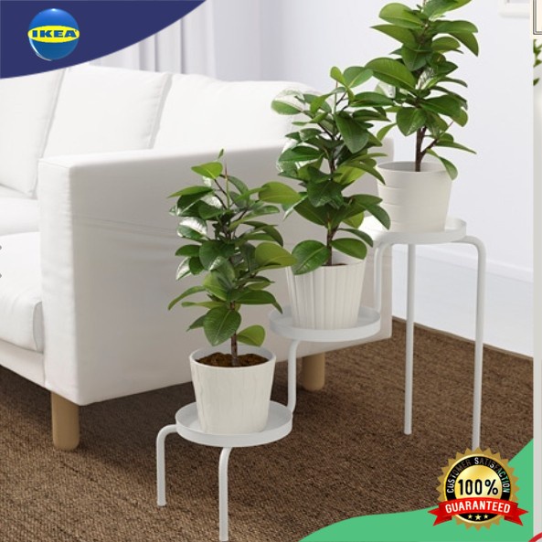 Rak Pot Bunga Tanaman 3 Undakan Cantik Indoor Outdoor_Putih  PS Stand tanaman, dalam/luar ruang/puti