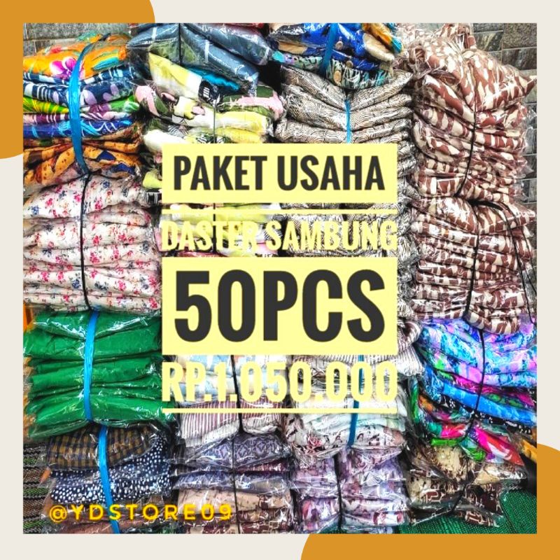 PAKET USAHA DASTER SAMBUNG PERCA KEKINIAN VIRAL MURAH LD 115-120 CM | 50PCS Rp.1.100.000