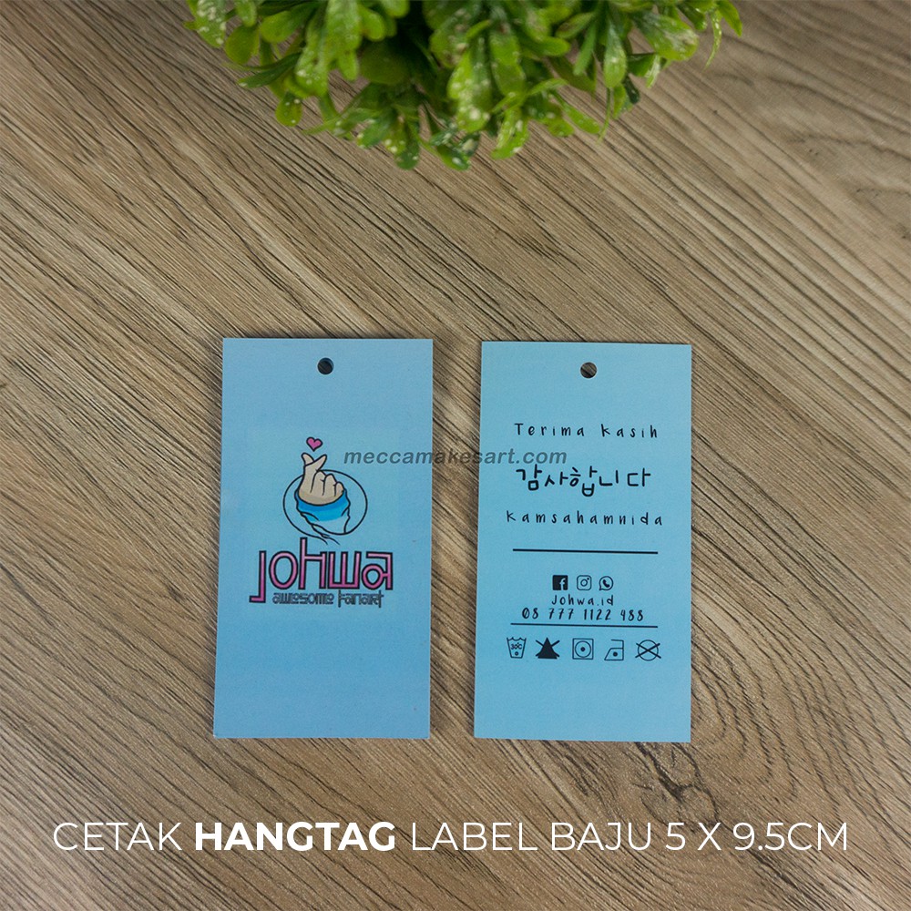 

HANGTAG / LABEL BAJU / 5 X 9.5 CM LAMINASI DOFF/GLOSSY