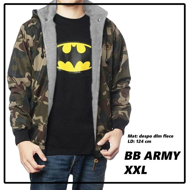 JAKET ARMY TASLAN BOLAK BALIK 2 IN 1 JAKET MILITER TACTICAL JAKET PRIA JAKET MURAH JUMBO