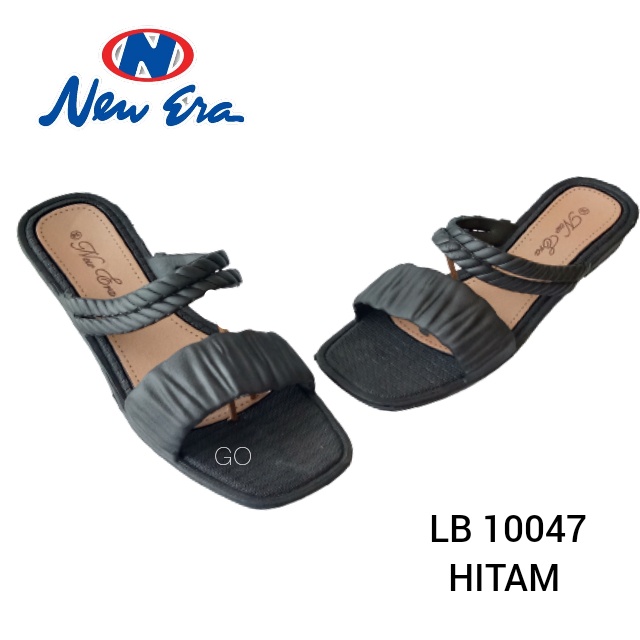 gof NEW ERA LB 10047 Sandal Wanita Kerut Tali Belakang Sandal Slop Wanita Karet Sandal Wanita Casual Best Seller