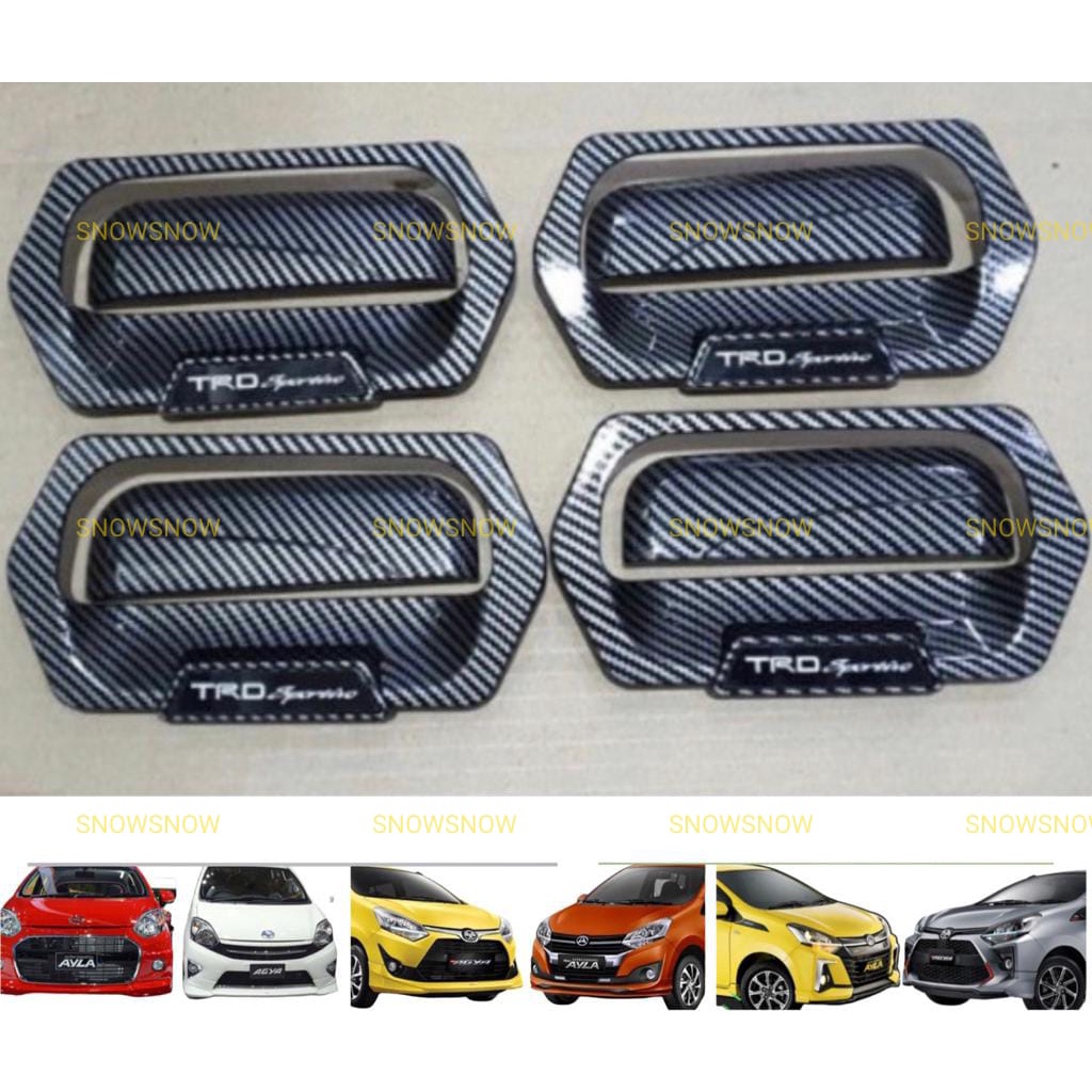 Paket Outer Handle Cover Agya Ayla 2013 2017 2020 2022 TRD Carbon