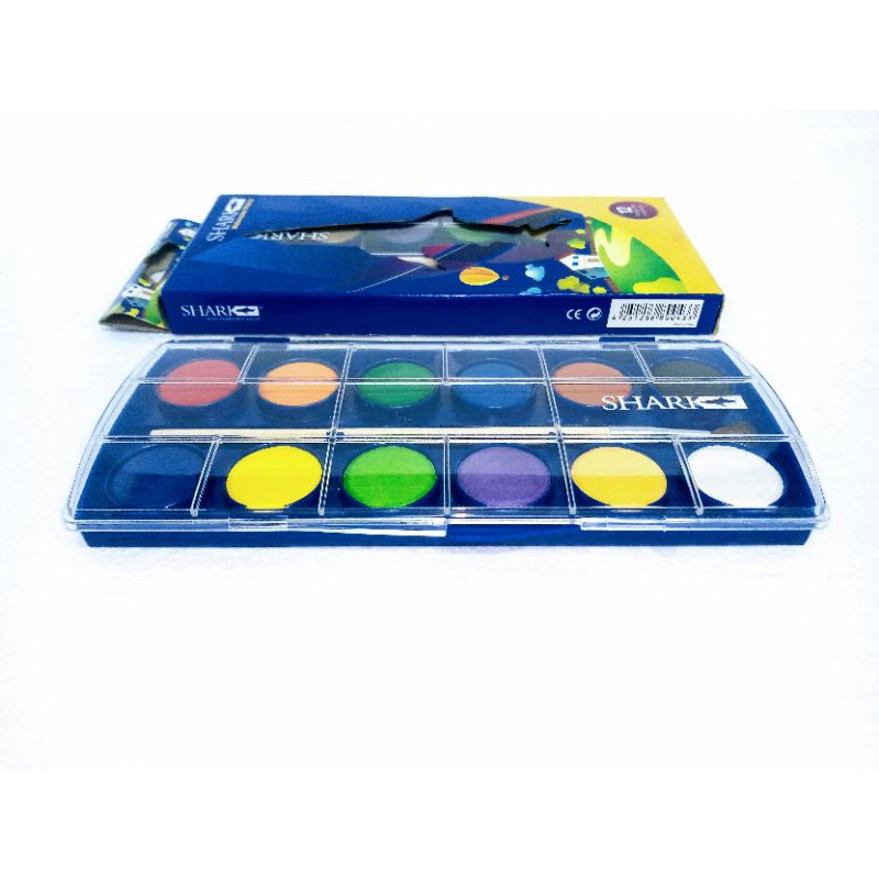 

Water Color Paint 12 Colour 1 Brush OC 212 (Kecil) Shark