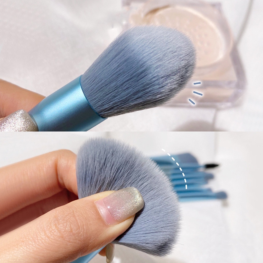 Kuas Makeup Brush Multifungsi isi 8pcs Portable Makeup Soft Foundation Blush Brush Beauty Makeup / Set Makeup Kecantikan