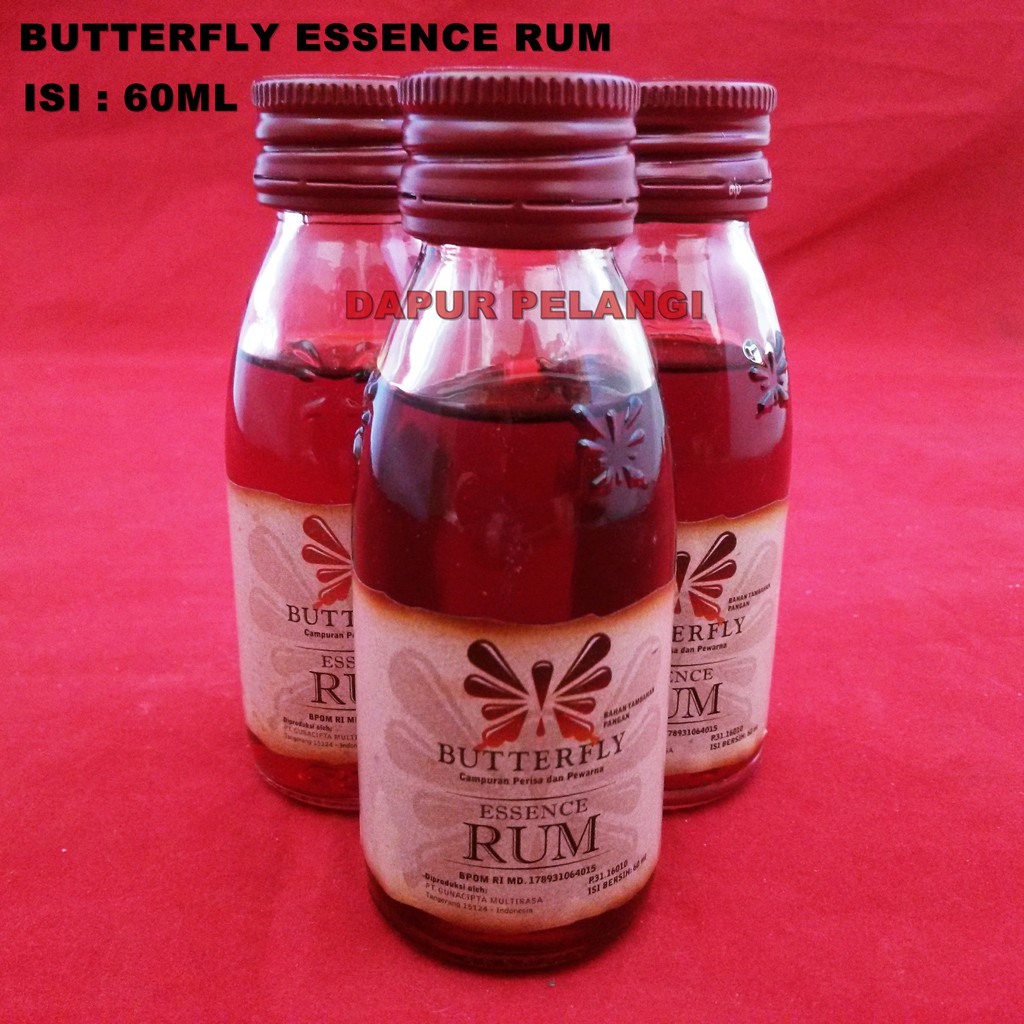 

Koepoe Perisa Dan Pasta BUTTERFLY Rum Jamaica / Rhum Jamaica Pengharum Makanan 60ml