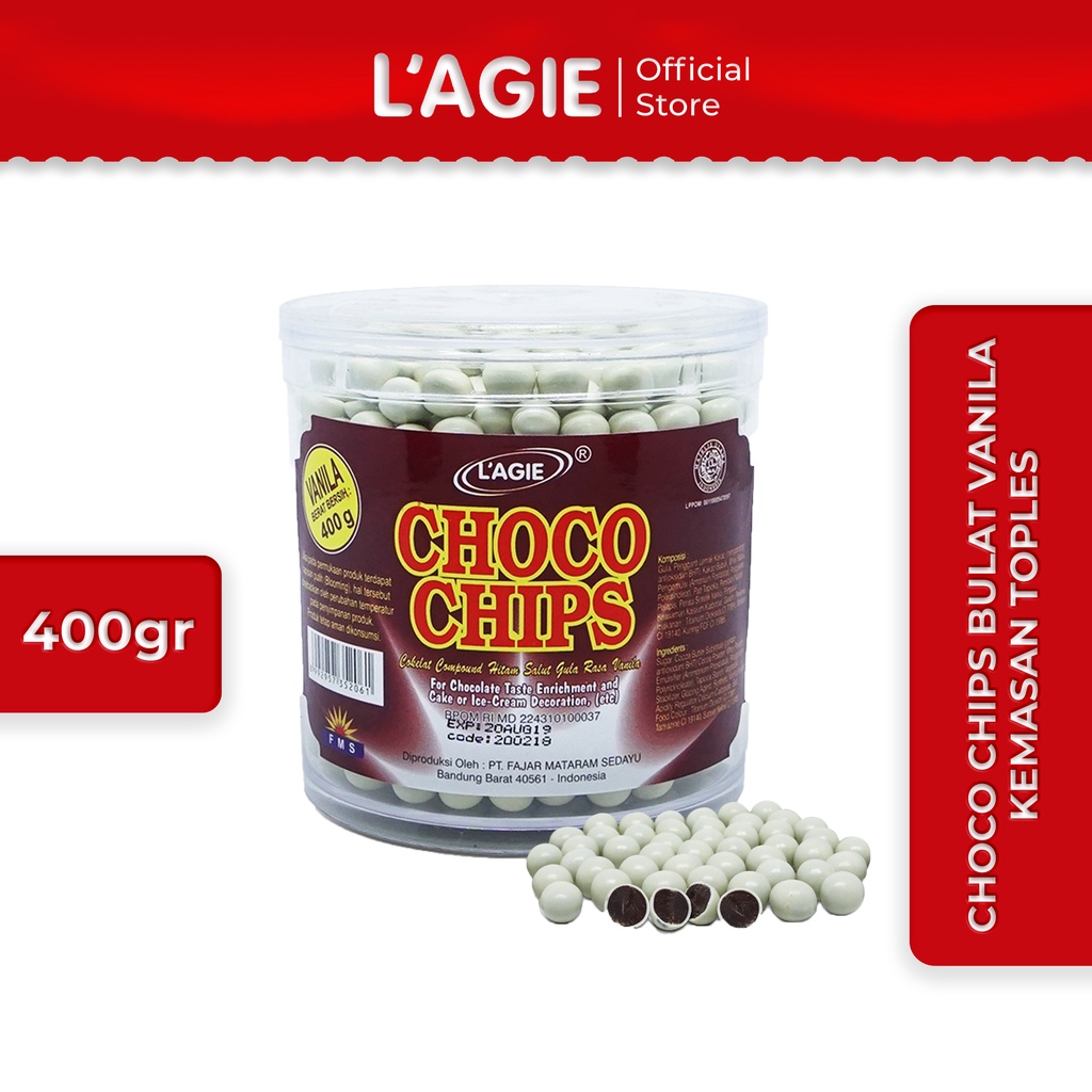 

Lagie Coklat Choco Chips Bulat Vanila 400gr