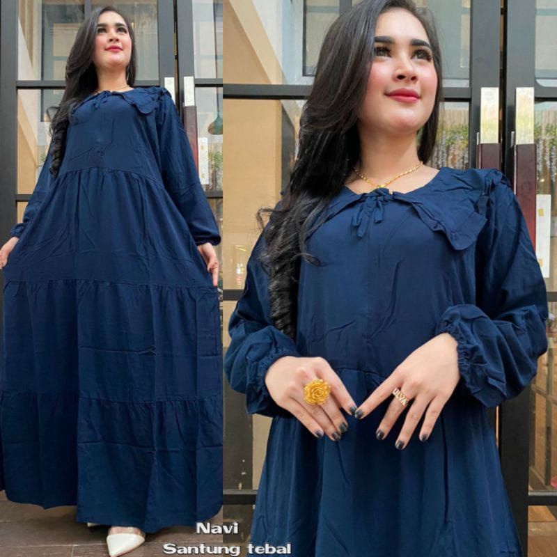 GAMIS RAYON BUSUI / GAMIS MIDI DRESS / DRESS MIDI RAYON POLOS