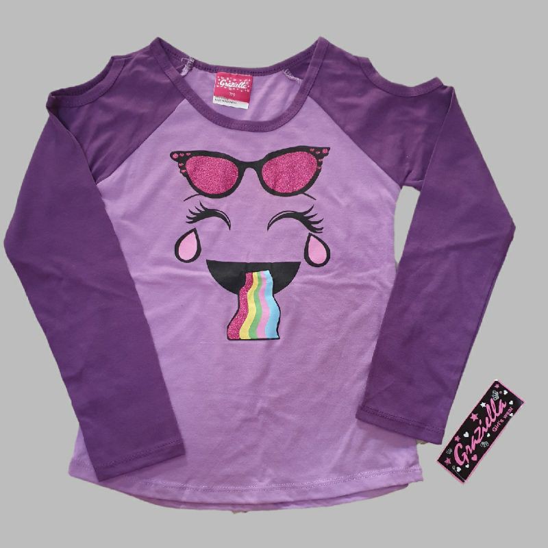 Kaos anak perempuan lengan panjang - Graziella - Glitter