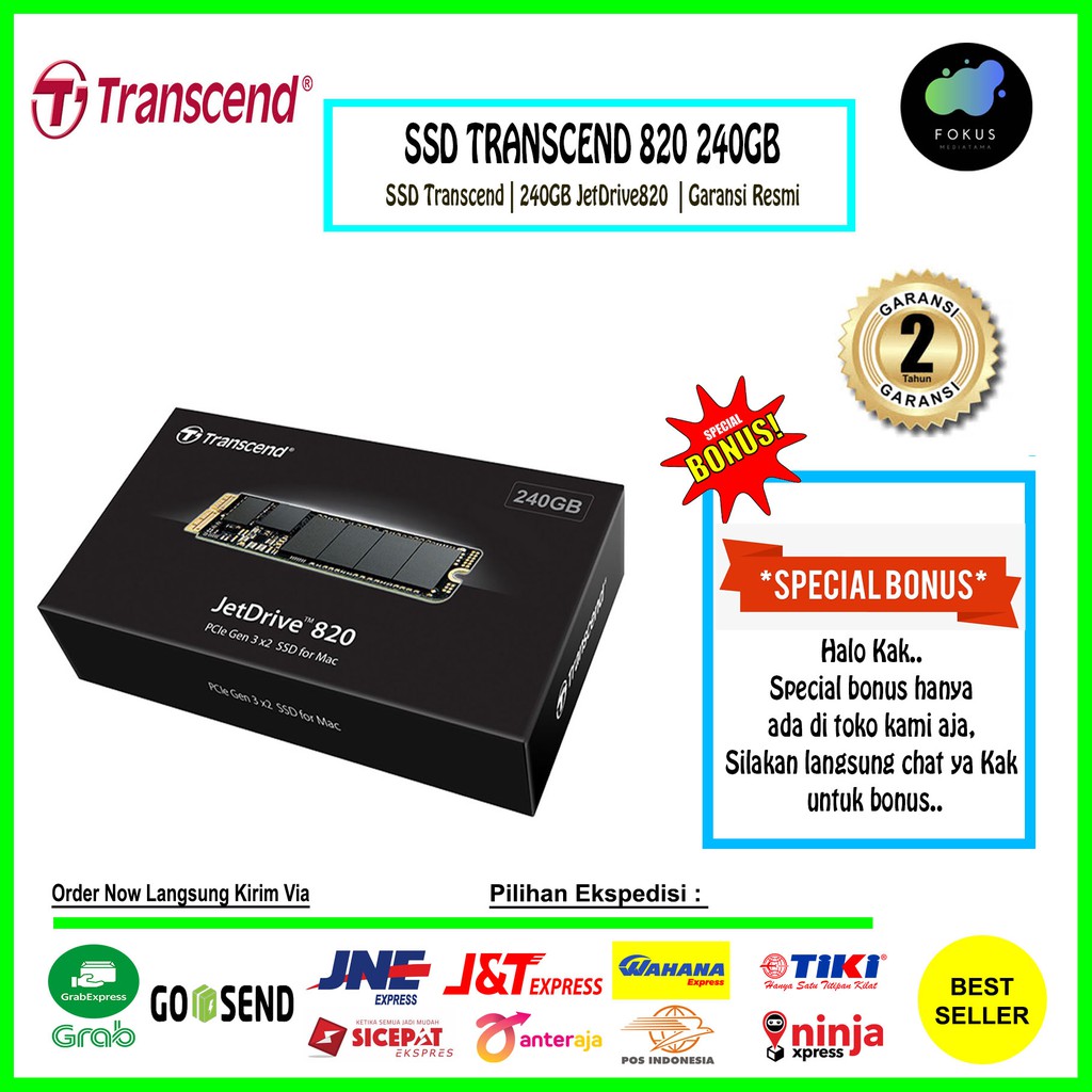 SSD Transcend 820 240GB JetDrive820 PCIe (Bonus Extra)