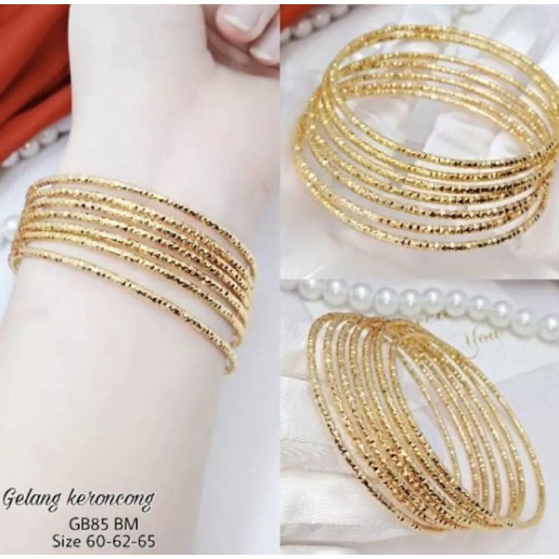 Gelang keroncong ukir 7 pcs titanium