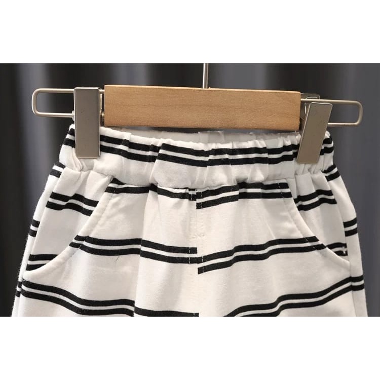 [COD] Setelan pendek anak motif salur  0-5 tahun  baju anak unisex IMPOR KOREA PREMIUM / brownieground