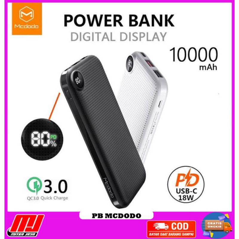 Power Bank McDodo MC-6580 10000mAh Digital LCD PD 18W QC 3.0