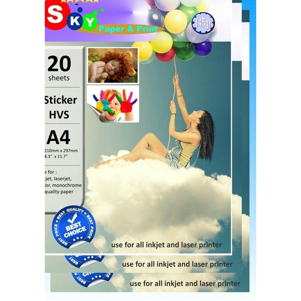 

♩ Kertas Sticker HVS A4 merk Sky 20 sheets ☺