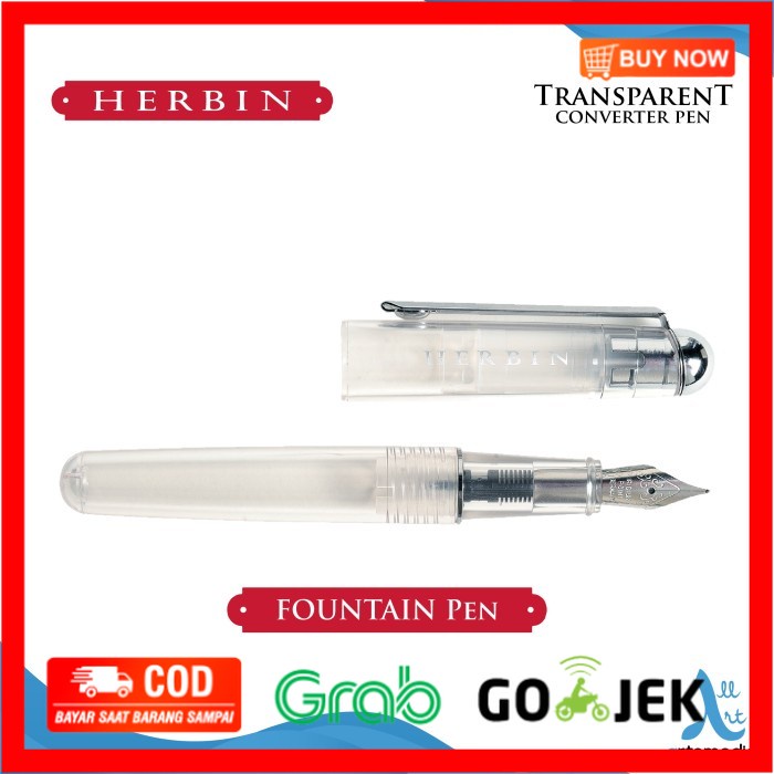 

(BISA COD) Pulpen Isi Ulang Herbin Transparent Converter Pen Roller Fountain Pen - FOUNTAIN PEN