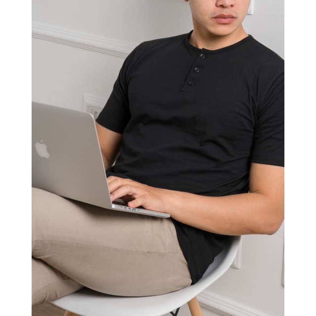 MANLY Kaos Polos Kancing / Kaos Polos Henley / Kaos Polos Hanley / Kaos Polos-2