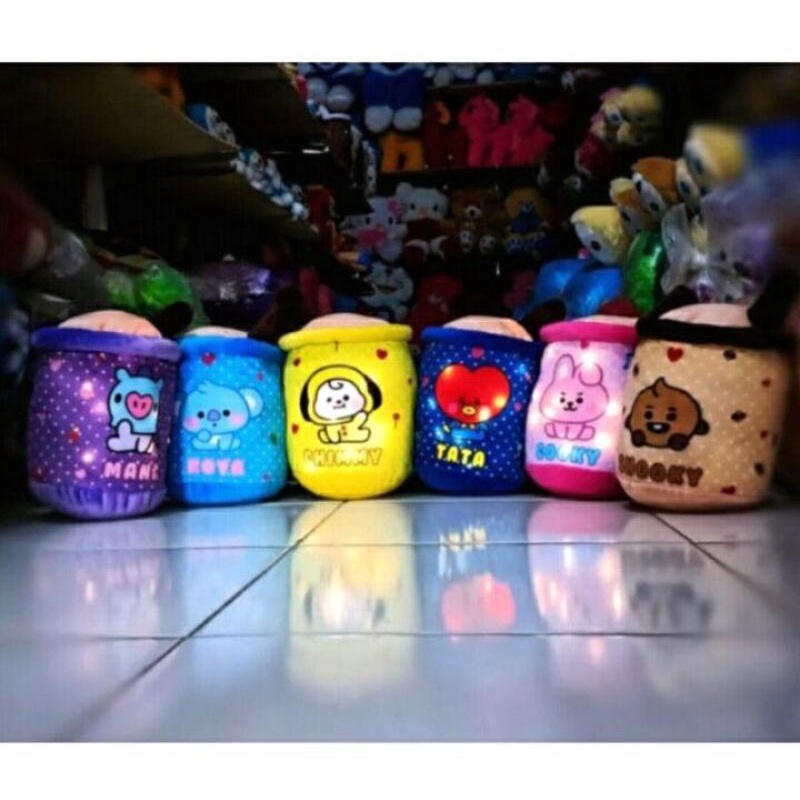 Boneka BOBA KAREKTER BTS LED / BONEKA BOBA MILK TEA