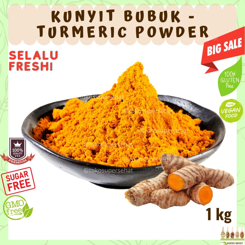 

Kunyit Bubuk 1kg Murni Premium Tokosupersehat Turmeric Powder 1kg