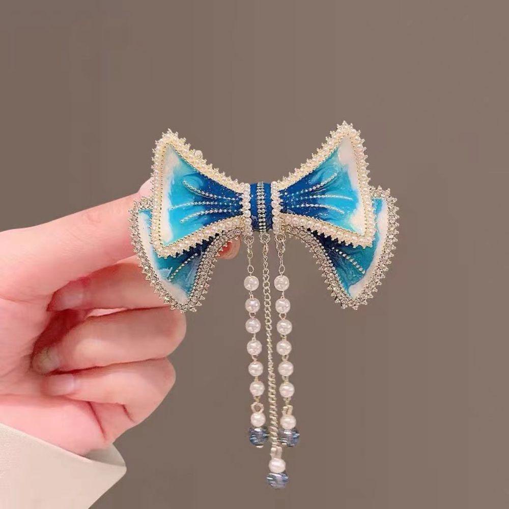 Needway  Korean Style Hair Clip Blue Fashion Back Head Aksesoris Rambut Hiasan Kepala Alat Styling Rambut Klip Musim Semi