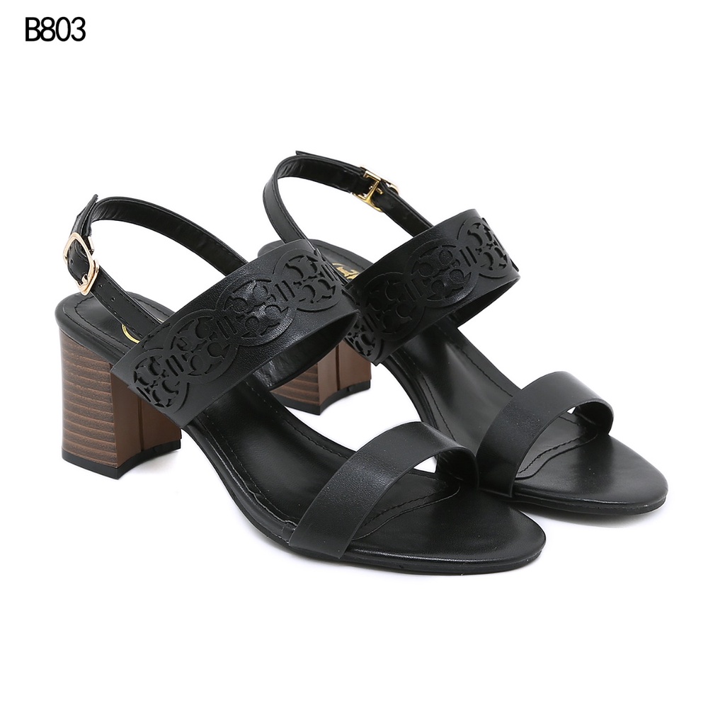 TB Leather Ankle Strap Block Heel Sandals B803