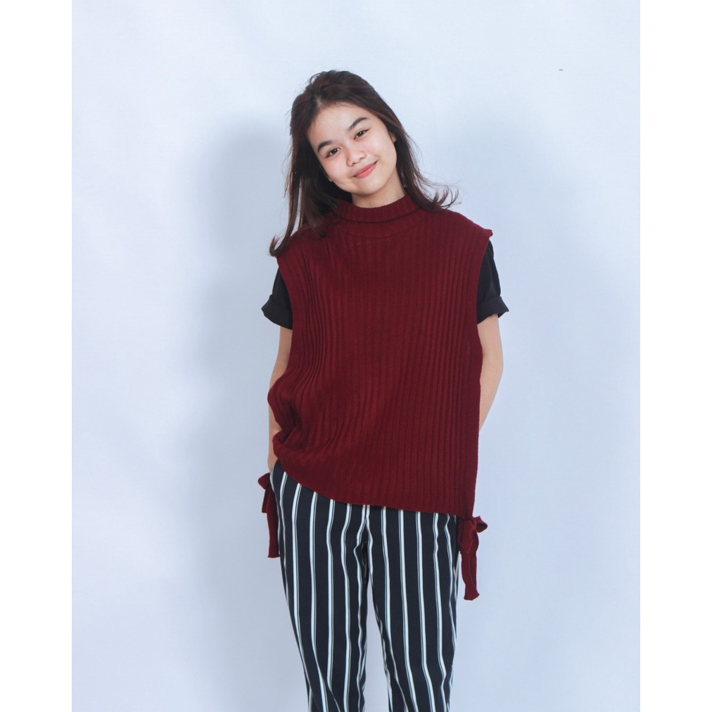 Promo Baju Atasan Wanita Terbaru Rajut Halus YARA Turtleneck Vest