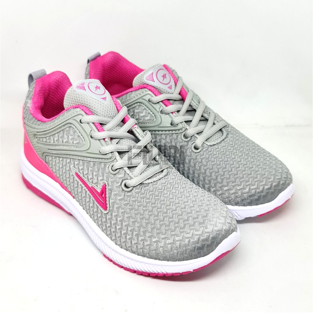 FIURI - Pro ATT Original - VIL 70 Abu - Abu Pink 37-40 - Sepatu Kets Wanita - Sepatu Sneakers Wanita - Sepatu Olahraga Sport Wanita - Sepatu Casual - Sepatu Jogging Lari Fitness Gym Senam Wanita - Sepatu Cewek - Sepatu Sekolah Bertali SD SMP SMA