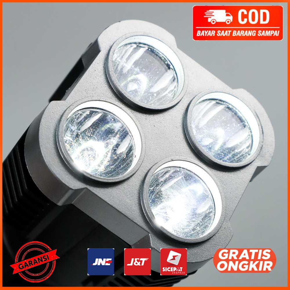 Senter LED Flashlight USB Rechargeable 4 XPE  COB ZH01