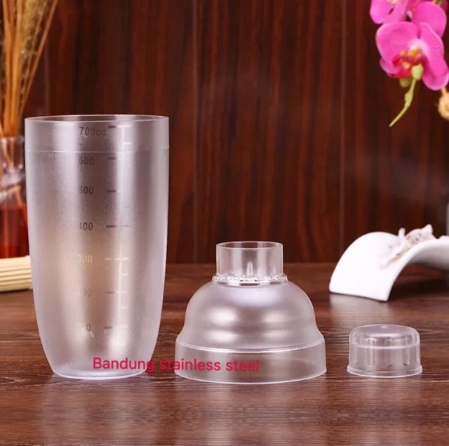 Cocktail shaker PC 700ml acrylic pengocok minuman plastik mixing gelas