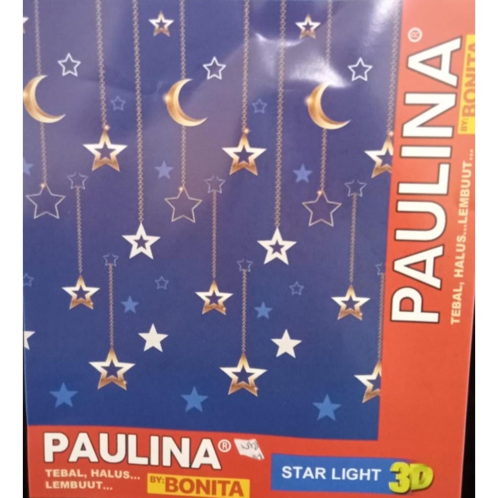 Selimut Bulu Halus 160x200 Tebal Motif STAR LIGHT Dewasa Keren PAULINA by BONITA Terlaris Termurah Berkualitas