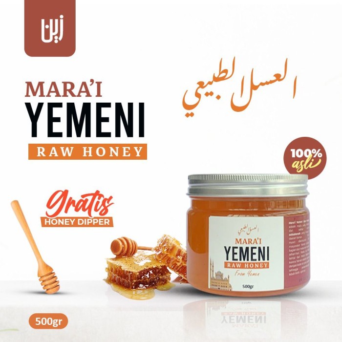 Madu Marai Yaman Asli Zeen Mara'i Yemeni Raw Honey Premium Original - ANTIOKSIDAN - MADU IMUNITAS TUBUH - STAMINA - ATASI LAMBUNG - ATASI INFEKSI SALURAN PERNAFASAN, ASAM LAMBUNG - GANGGUAN PENCERNAAN