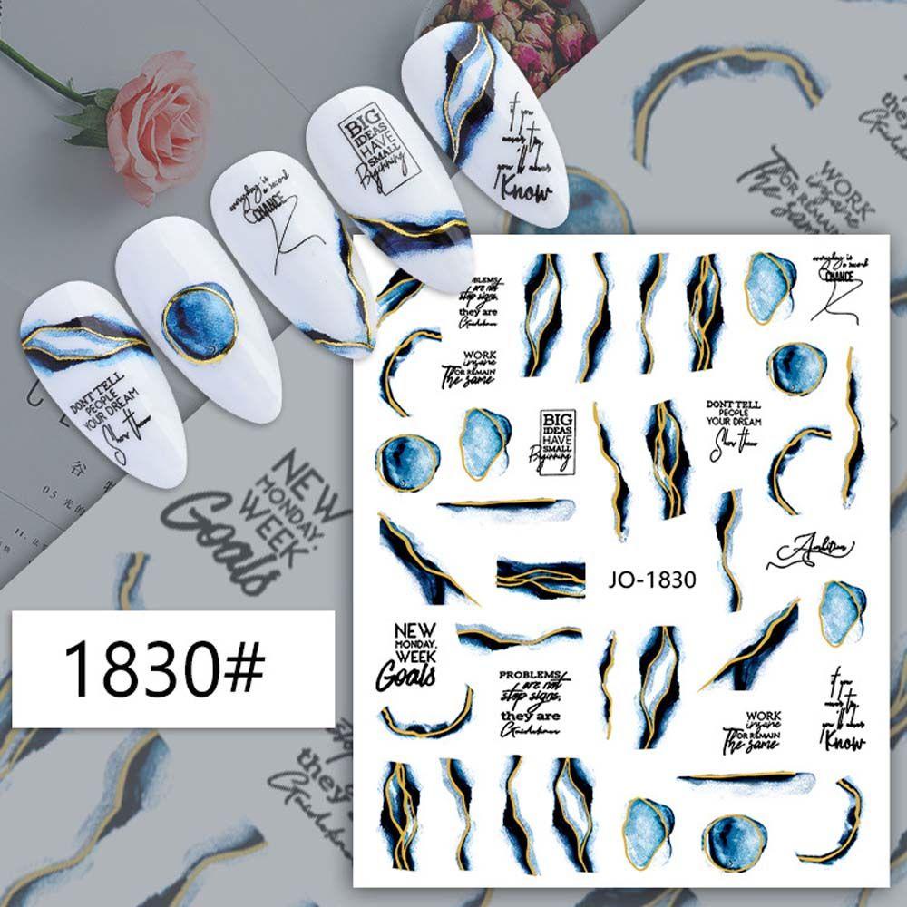 Mxbeauty 3D Nail Art Stiker 1 Pc Indah Manicure Aksesoris Pola Marmer Kuku Perekat Diri slip film Perekat Slider Stiker DIY Dekorasi Nail Art