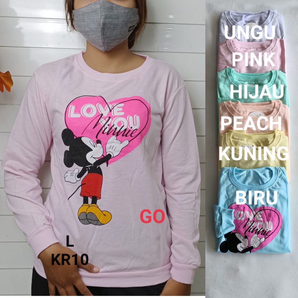 gof KR S.DAY SWEATER Pakaian Wanita Outerwear Atasan Motif Huruf Casual Santai Original