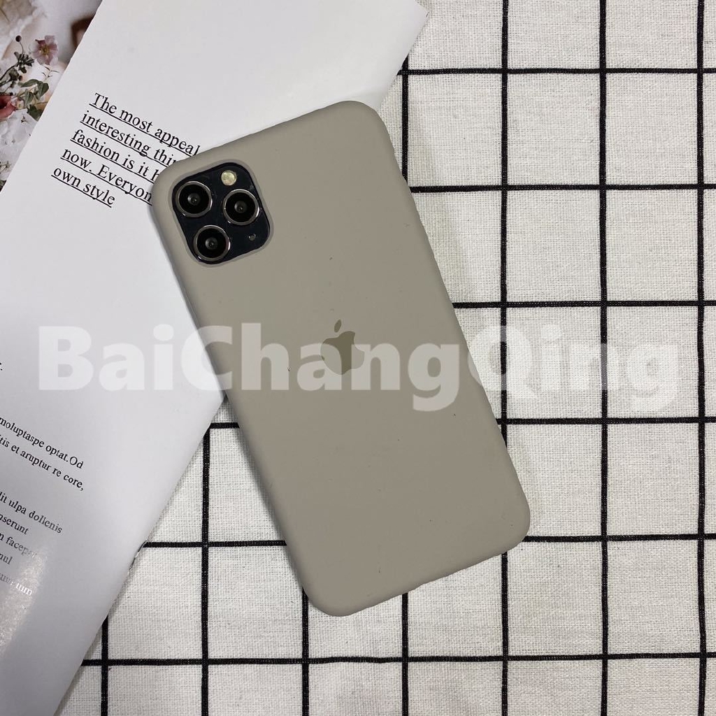 Case Bahan Silikon Warna Putih Dan Abu-Abu Untuk Iphone Se2 2020 Iphone 11 Pro Max 5 6s 7 8 Plus Xr