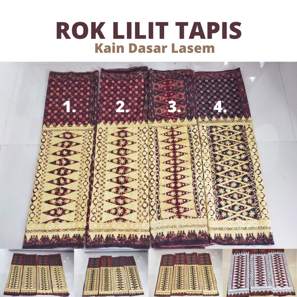 [BISA COD] Kain Tapis Rok lilit tapis kain dasar lasem sulam benang emas kristal