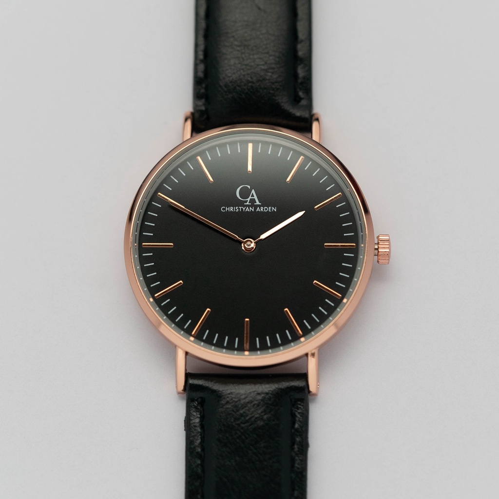 Jam Tangan Kulit Couple Anti Air Christyan Arden Grand CA Classic Golden Rose Jam Tangan Cowok Cewek