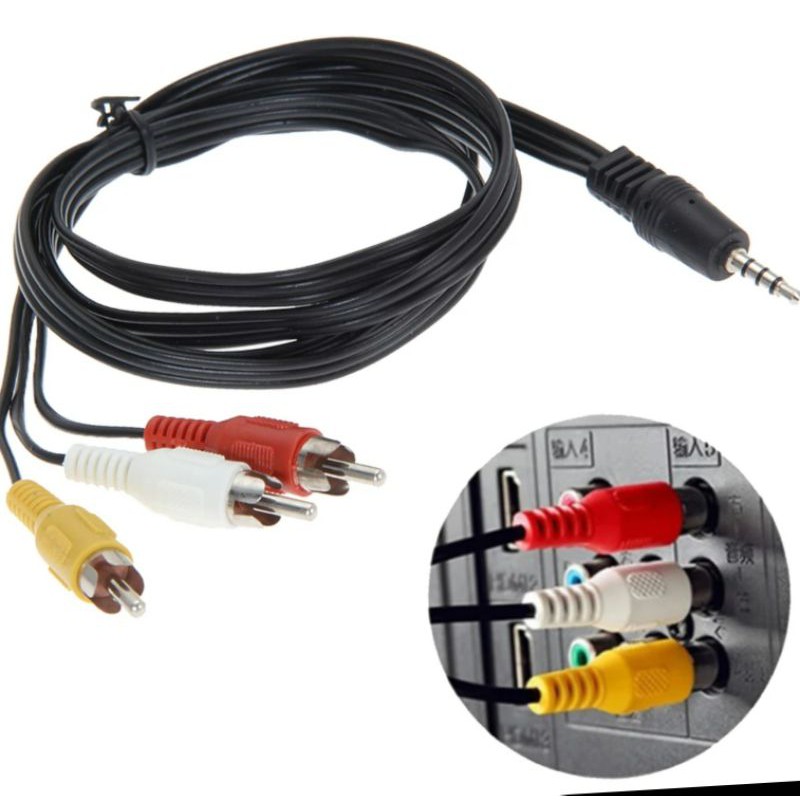 Adapter Rca Male Av Aux Stereo Cable Wire Cord For Speaker Audio Video Android Tv Box Cd Dvd Shopee Indonesia