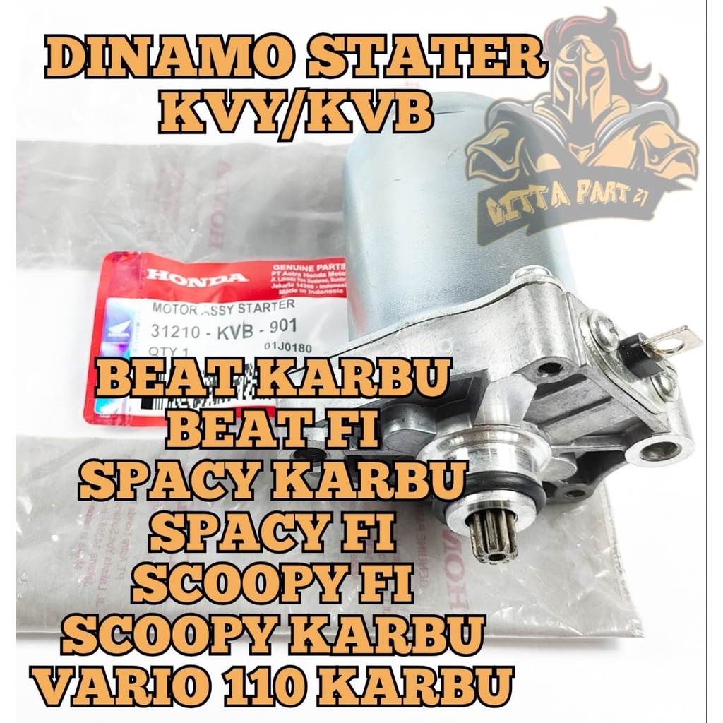 DINAMO STATER HONDA KVB/KVY KUALITAS ASLI ORIGINAL HONDA AHM PRESISI LANGSUNG STATER PUTARAN HALUS TIDAK BOROS AKI AWET DAN DIJAMIN MANTAP BEAT VARIO SPACY SCOOPY KARBU HONDA 11O