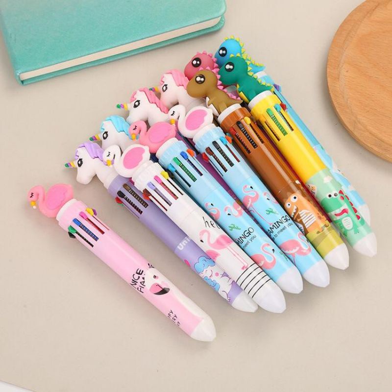 

Pulpen 10 warna dlm 1 pen [ Unicorn, Flamingo, Dinosarus]