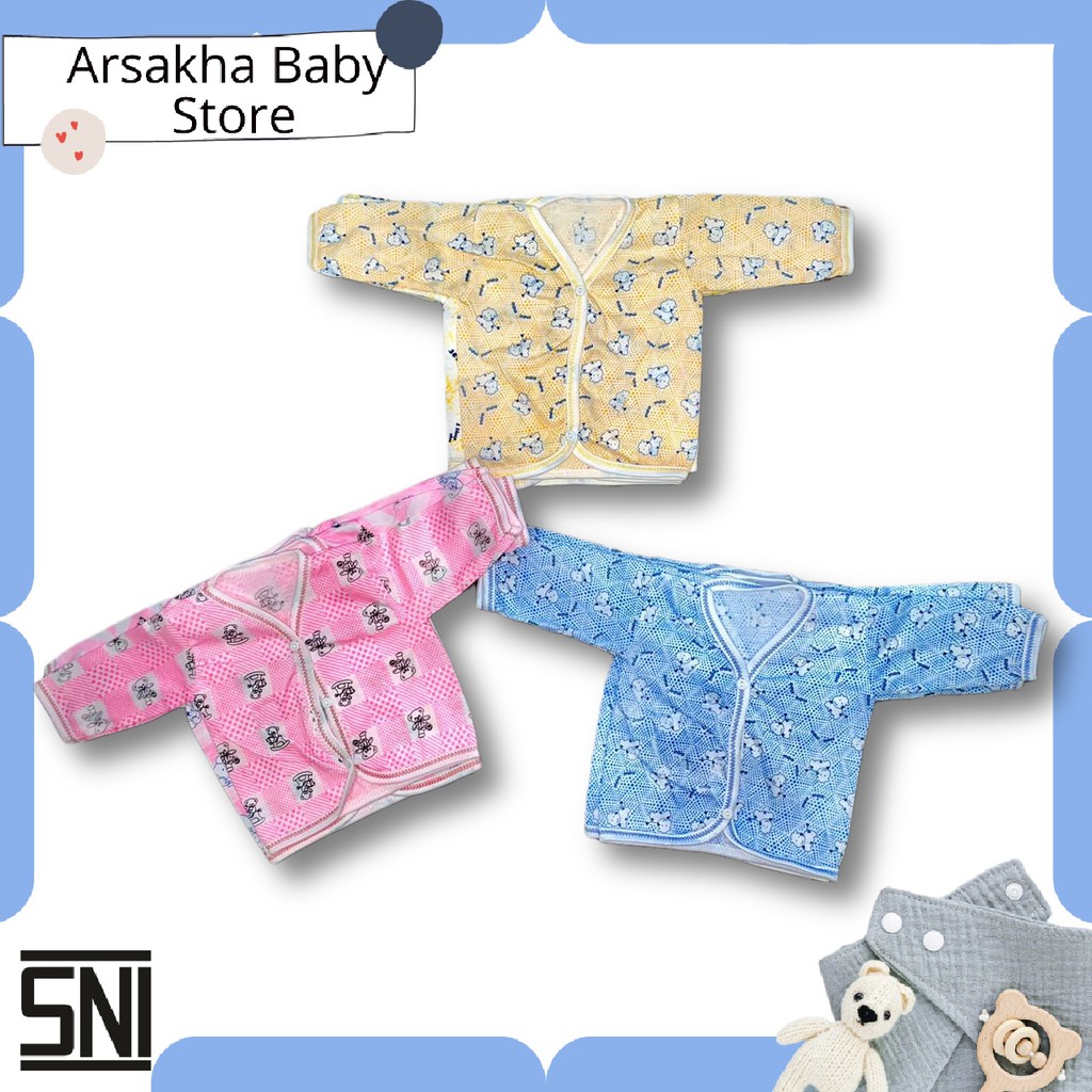 3 PCS Baju Bayi Newborn Lengan Pendek Dan Lengan Panjang Harga Grosir