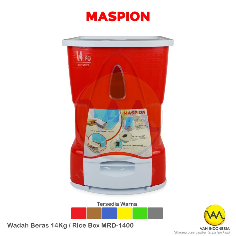 MASPION Tempat penyimpanan Beras / Rice Box 14 Kg MRD 1400 AP